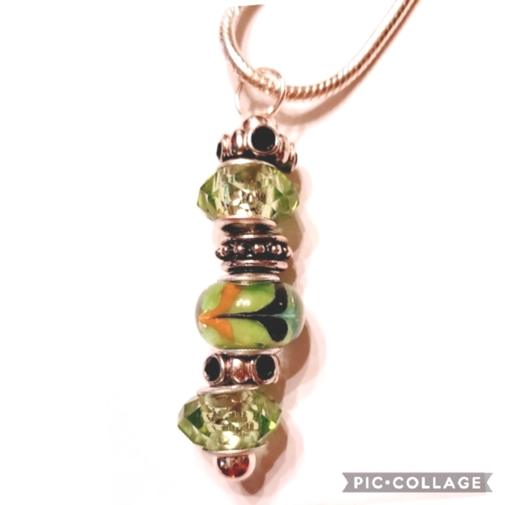 Stacked beaded necklace new handmade oak